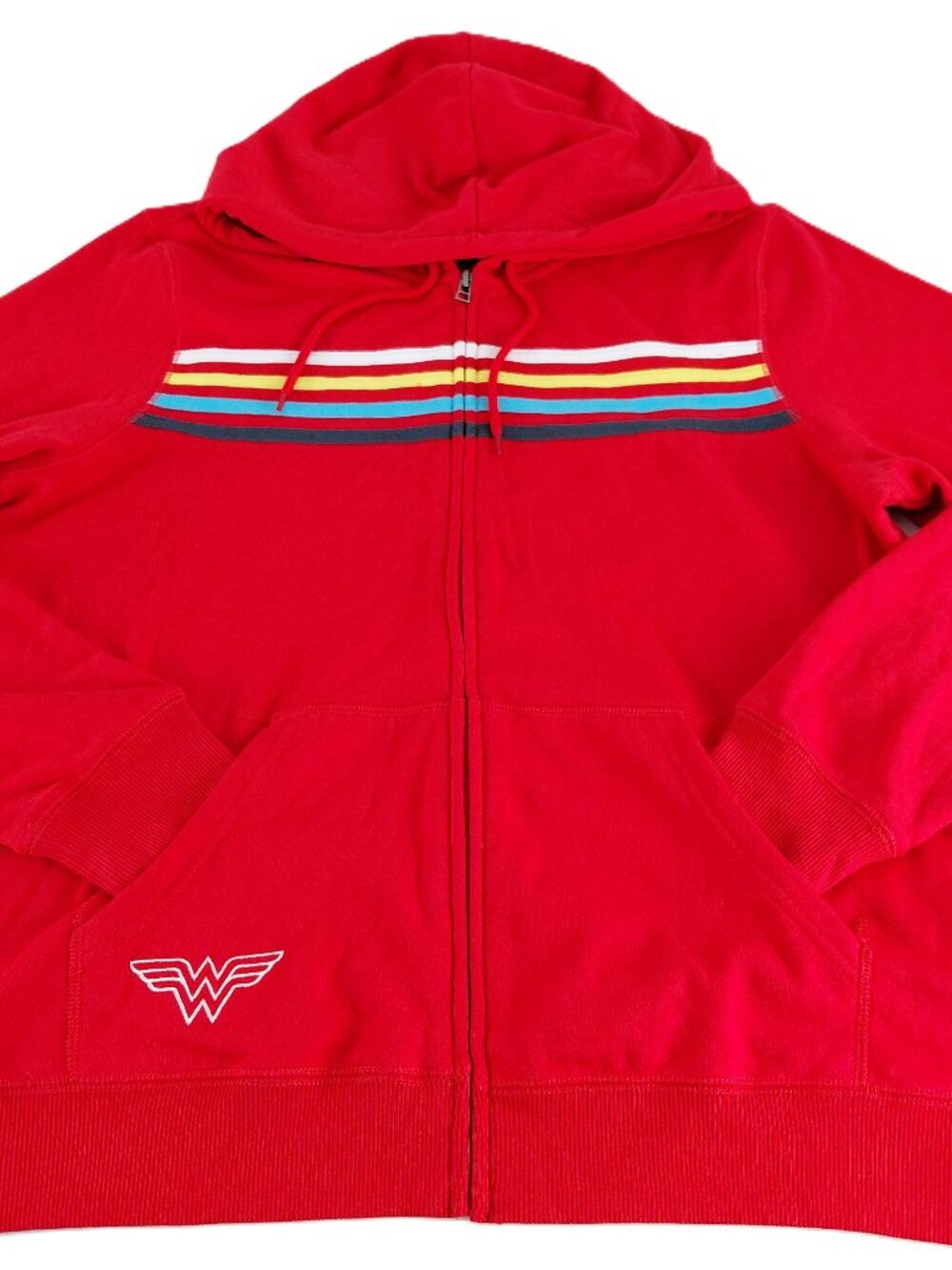 Wonder Woman Full Zip Hoodie Sweatshirt Adult Unisex Size XL Red DC Comics